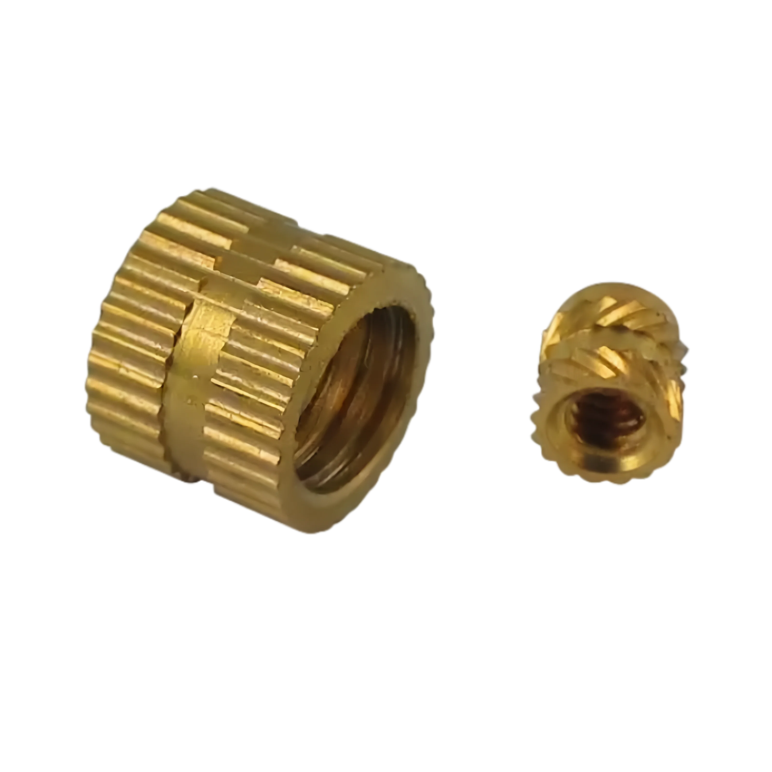Customized Knurled Threaded Insert  M4 x 6 mm Long x 6 mm Outer Diameter Internal Female Thread Brass Embedment Nuts
