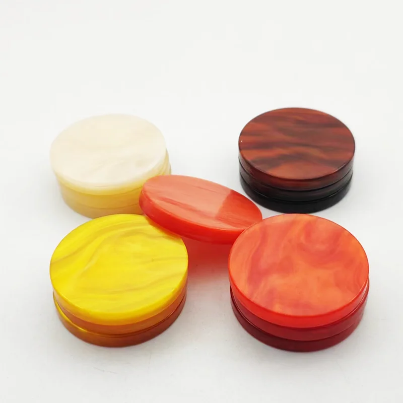 manufacturer customized personalized colored luxury marbled acrylic resin round edge board game backgammon checker chess pieces