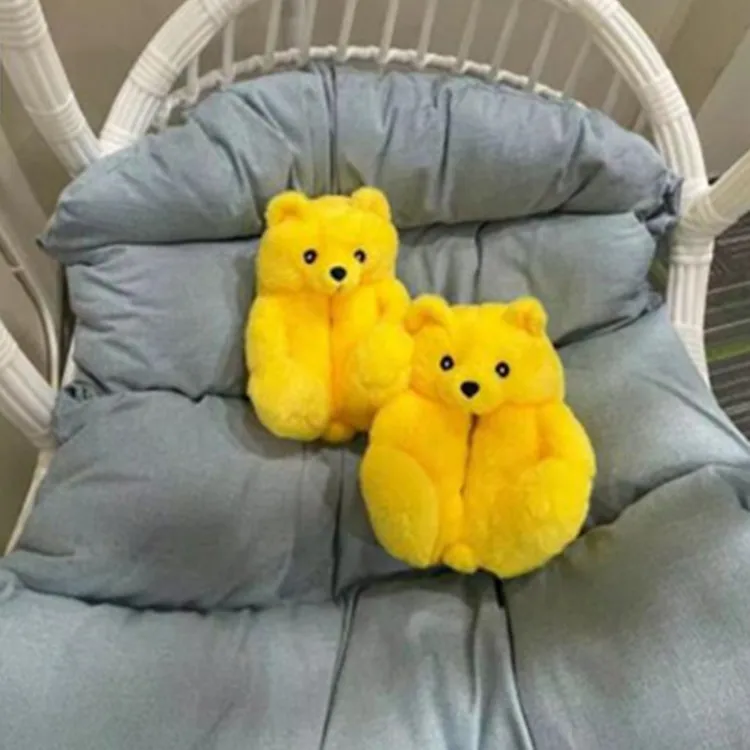 Teddy Bear Slippers designer Cute Plush Toys Comfortable All Inclusive Winter Warm Furry Ladies One Size Teddy Bear Slippers