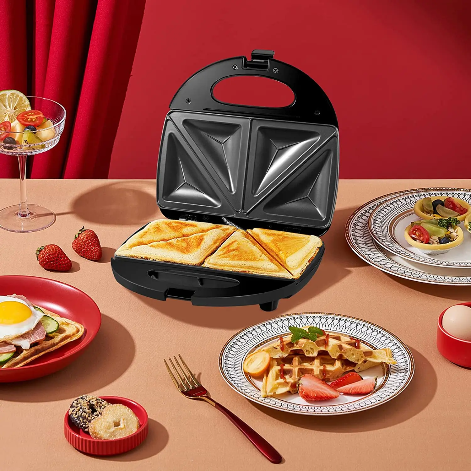 Maibo 2-slice New 700W Multi Function Non-Stick Sandwich Maker Toaster