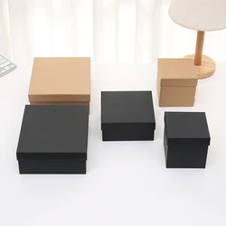 Natural Kraft folding cardboard gift boxes with separate cover off lid
