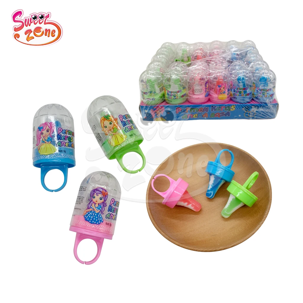 Wholesale oem plastic ring shape nipple hard candy with powder candy