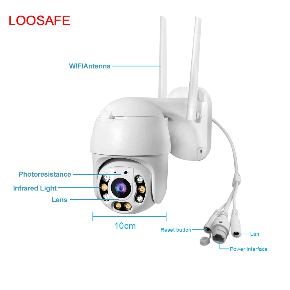  LOOSAFE 2MP 1080P Водонепроницаемая IP66 сетевая мини ip Наружная цилиндрическая