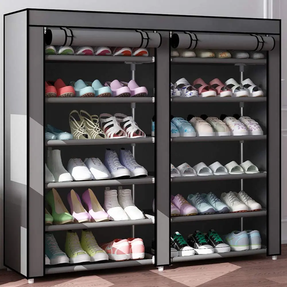 6Tiers Shoe Rack scarpiera Storage Organizer Portable Double Row with Fabric  porte chaussures Cabinet for Closet