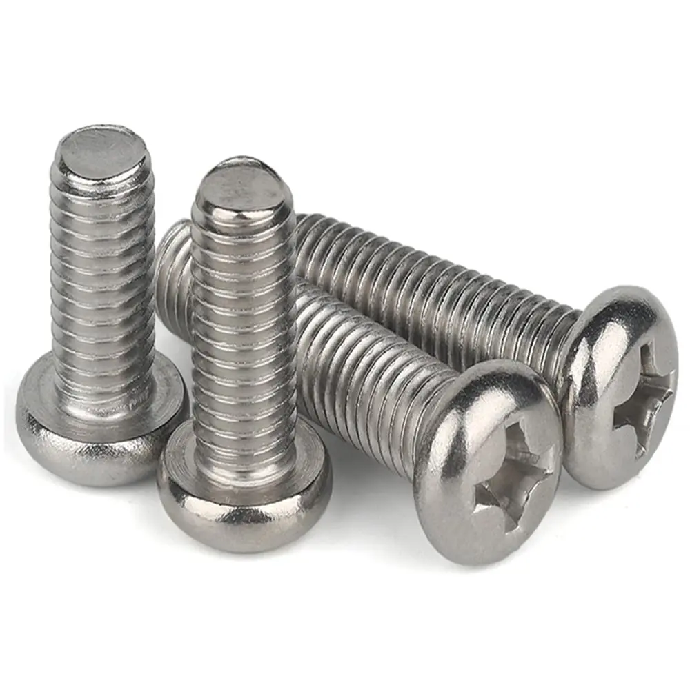 Factory Direct Sale High Quality DIN7985 Stainless Steel 304 Cross recessed raised pan head cheese head screws 1000pcs/bag