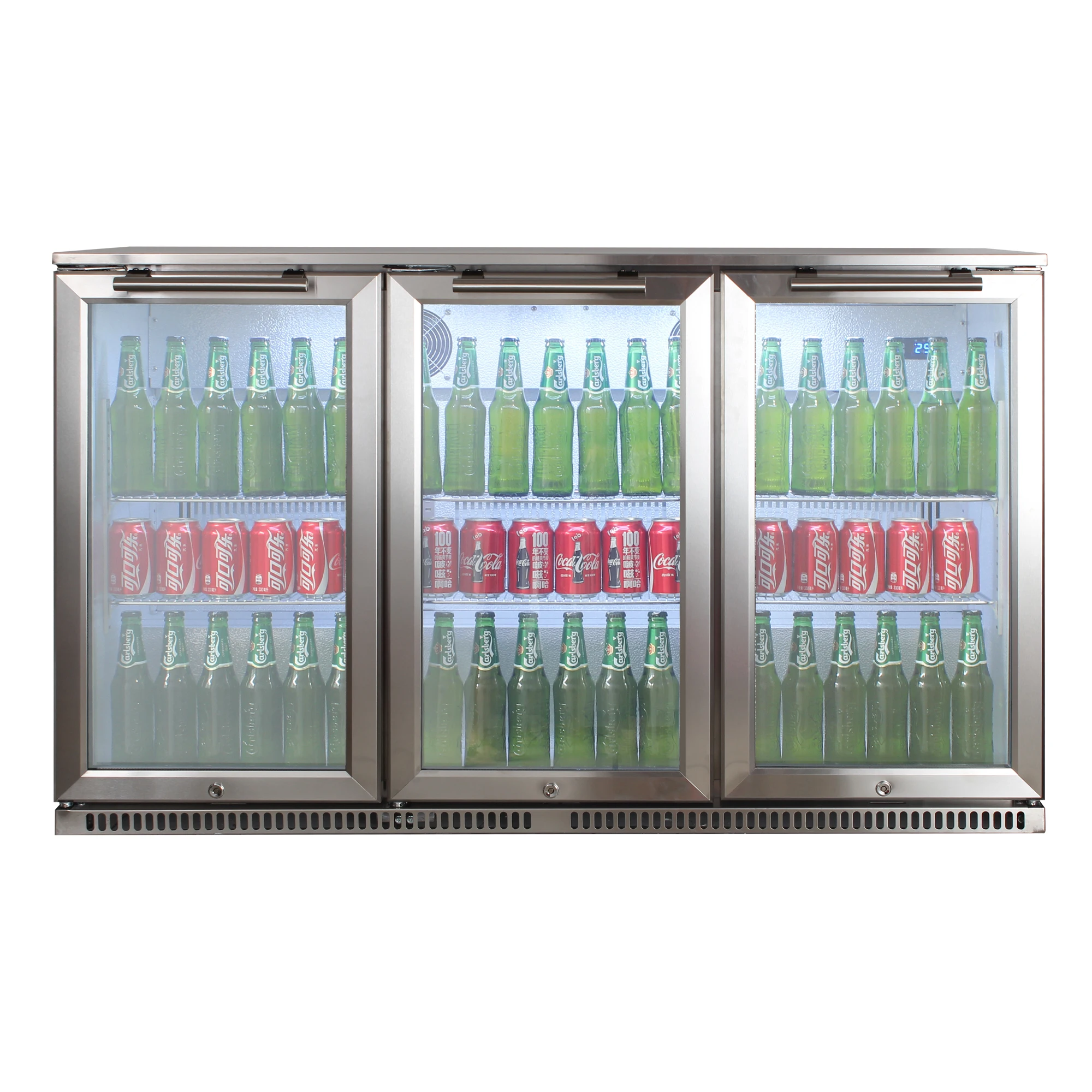 three door Energy saving EMS system sliding fridge cooler undercounter bench backbar beer drink built in box in MEPS approval15