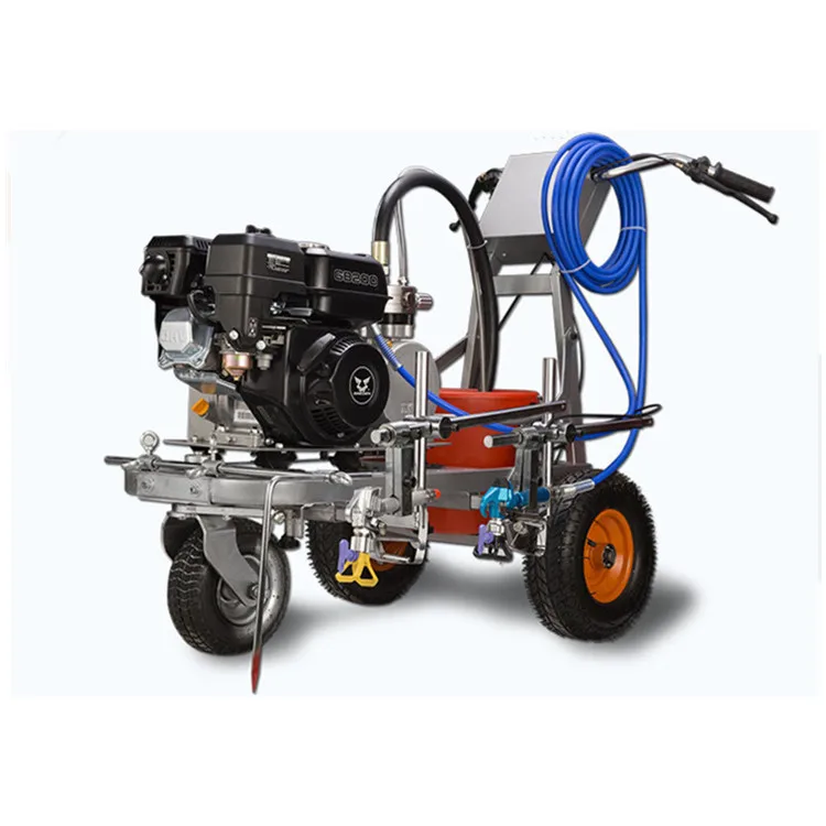 Double spray gun sprayer Hand Push cold paint airless plastic road line marking machines