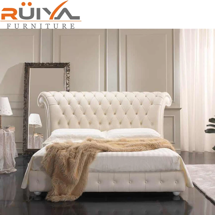 luxury upholstery high back tufted Burgundy double king size bed