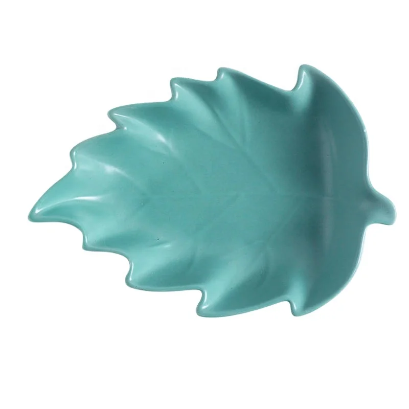 
Manufacturer in bulk wedding decorative palm leaf plate / kitchen unique ceramic decorative dish 