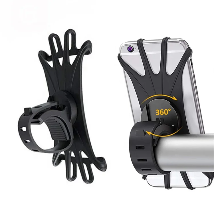 360 Degree Bike Phone Stand Silicone Universal Adjustable Motorcycle Handlebar Mount