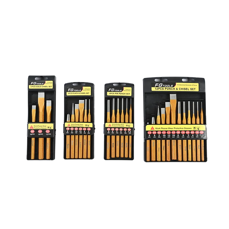 High Quality 3-12 PCS Punch & Chisel Set Pin Tapered Center Chisel Punch Set