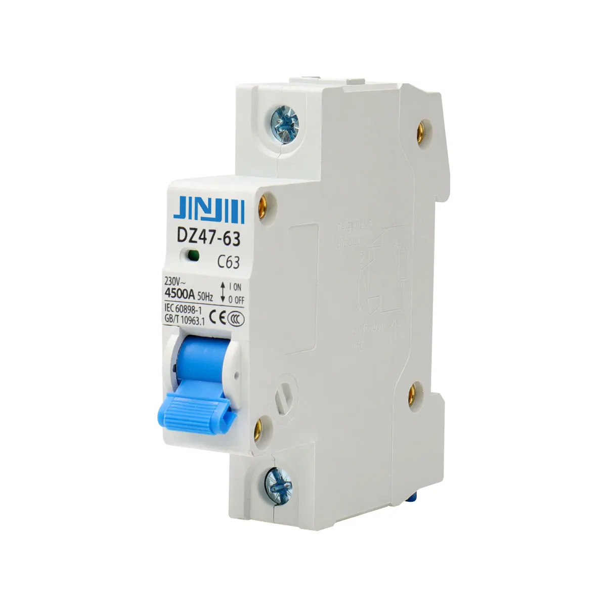 Wholesale 1P 16 Amp 32 Amp 63 Amp DZ47-63 Single Pole C16 C32 C63 MCB Electrical Circuit Breaker 50/60Hz 4.5/6KA