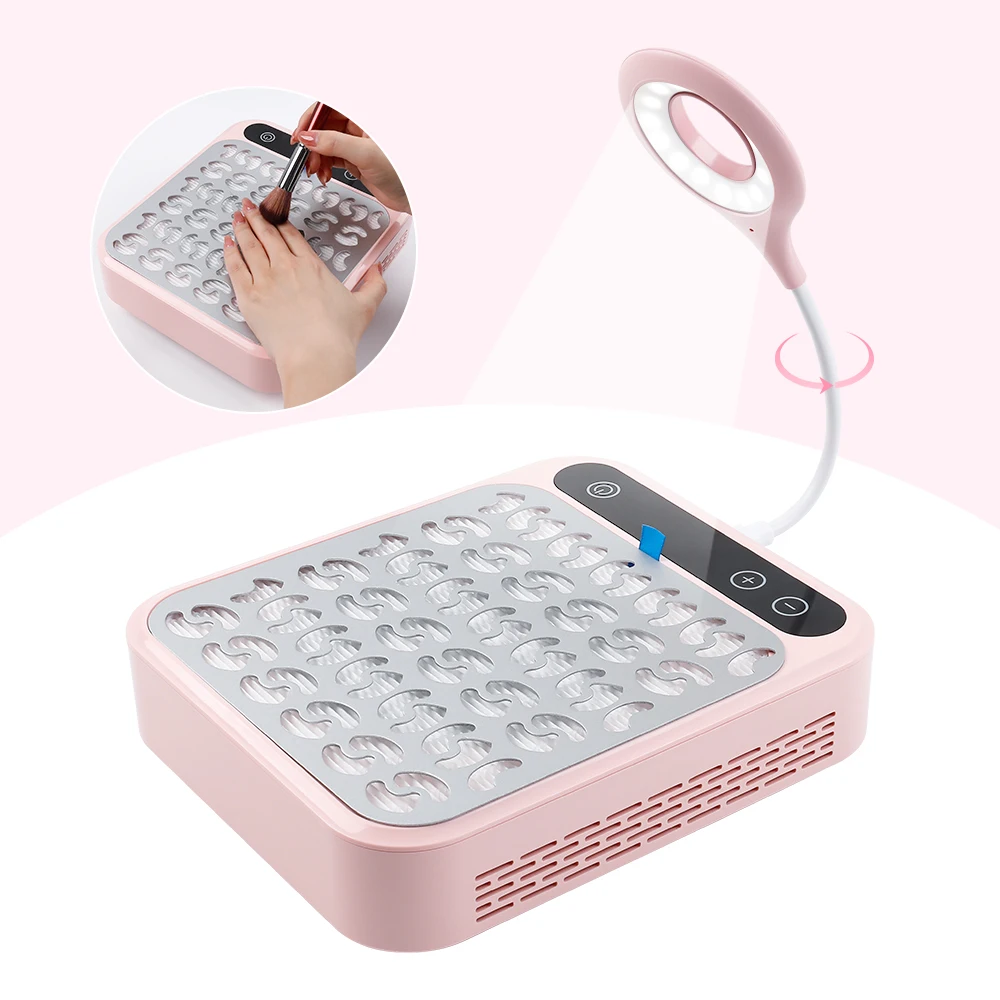 Manufacturers Professional Nail Dust Extractor Vacuum Cleaner Filter Table Cordless Nail Dust Collector With Light