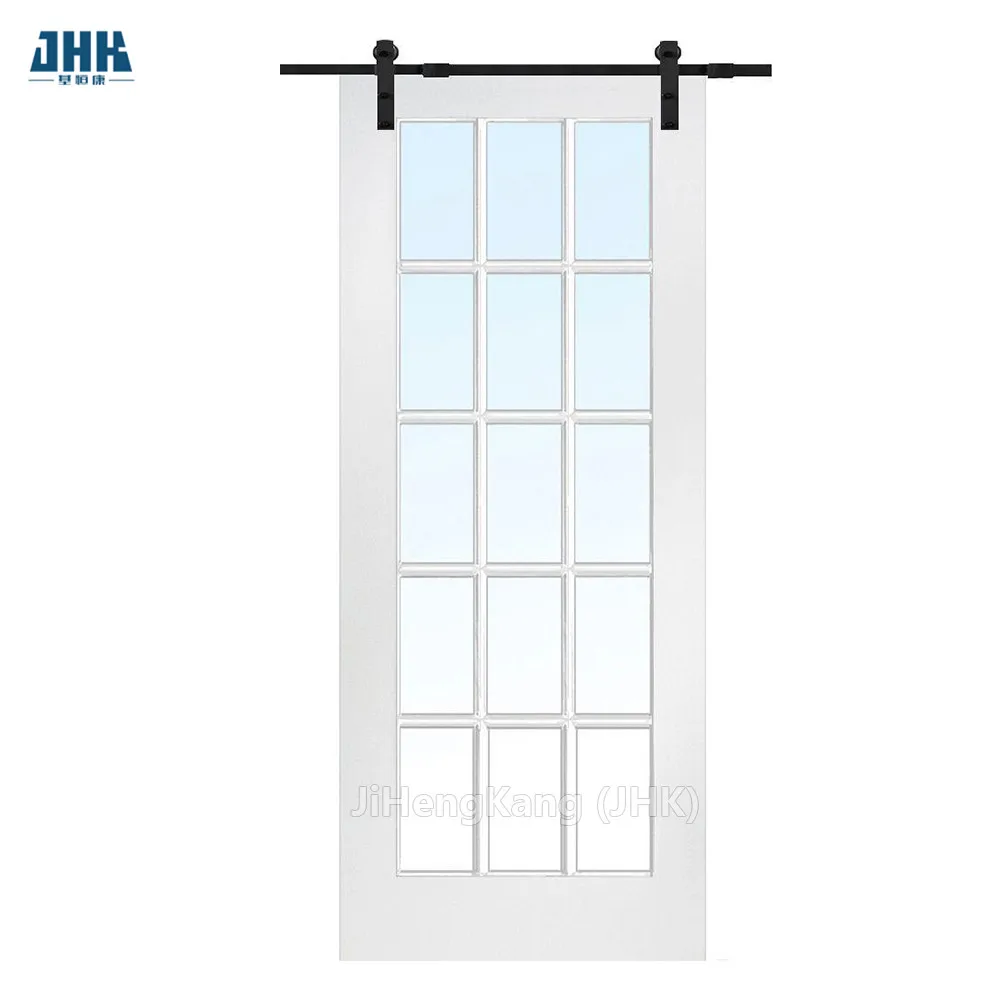 JHK- 36 дюймов. X 80 в такой стране, как. 15 Lite гладкая композитная дверь сарая с набором оборудования для раздвижных дверей