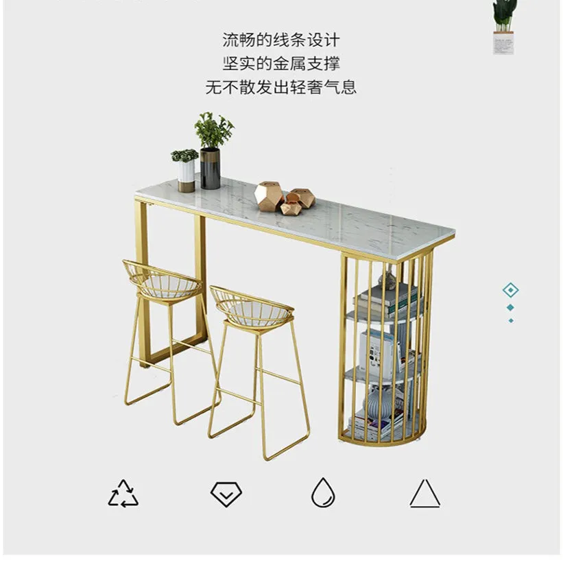 Bar Table Luxury Bar Desk Modern Marble Bar Table And Chair High Feet Long Narrow Desk