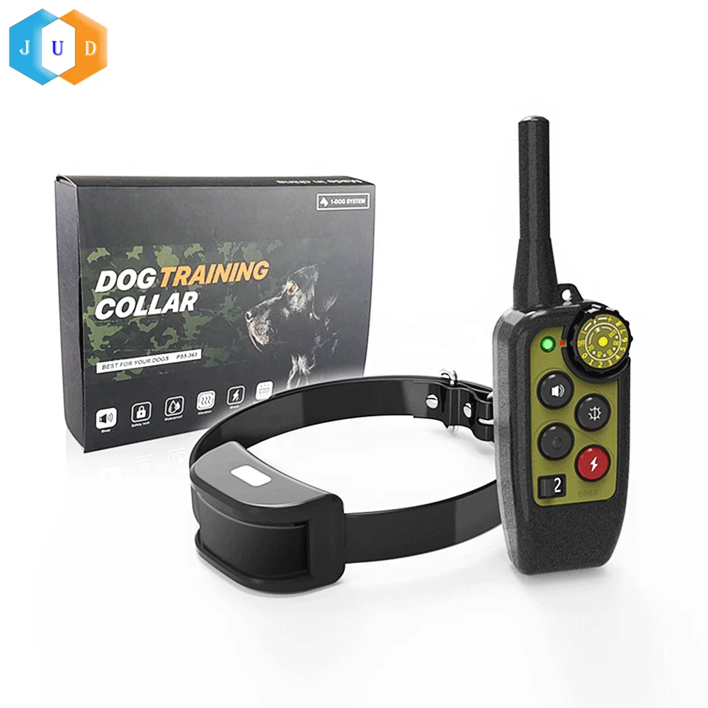 2023 Unique LED Custom Light 500M Remote Hunting Dog Training Shock Collar Rechargeable Waterproof Dog Electric Bark E Collar