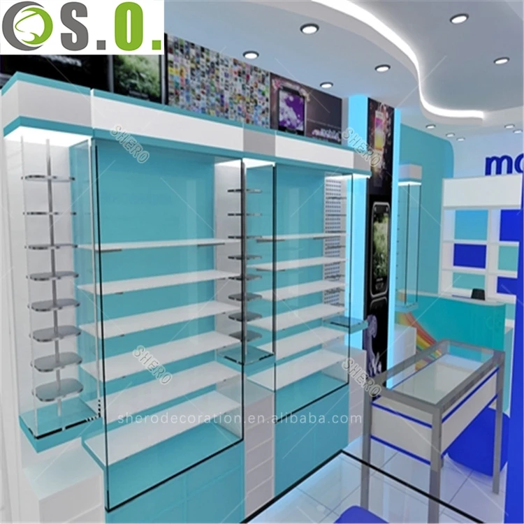Customized Mobile Phone Accessories Display Counter with Interior Design Shop