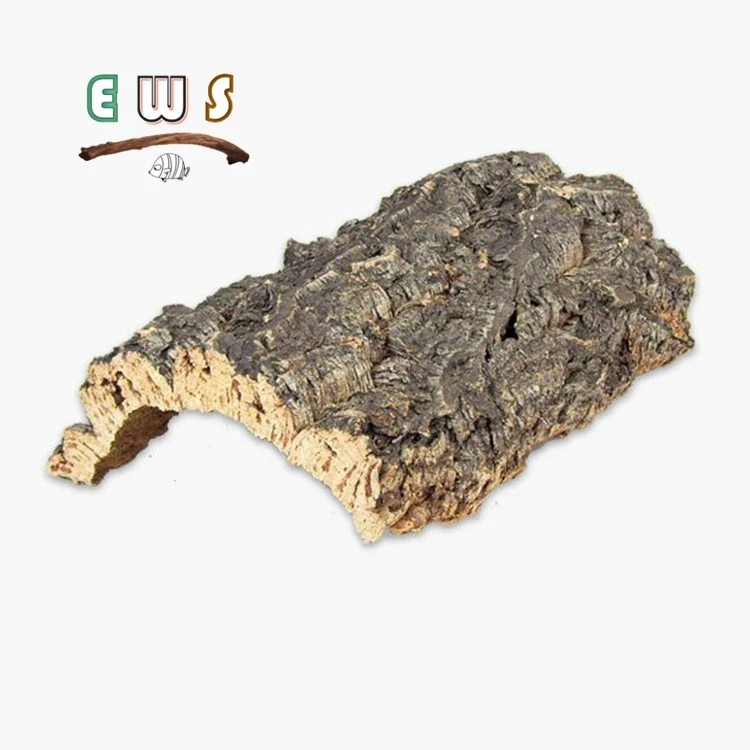 Natural Half Hollow Driftwood Virgin Cork Bark Tube Reptile Terrarium Handscape