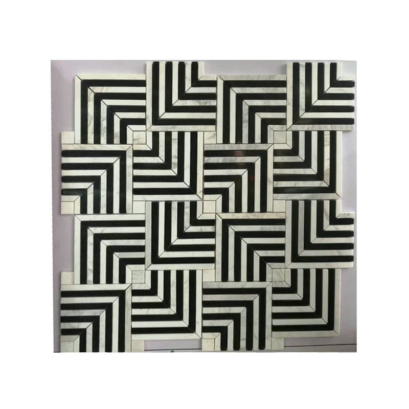  Пользовательская оптовая черная мраморная мозаика с водой