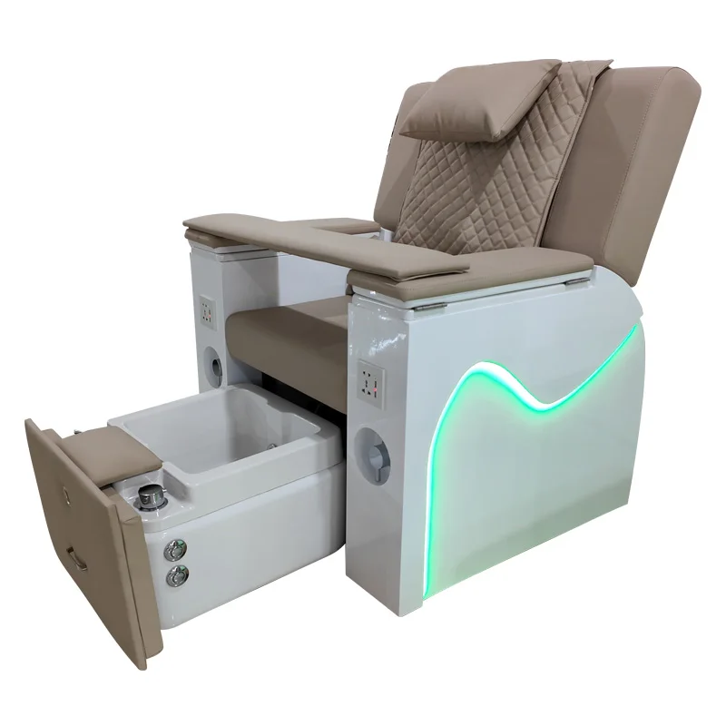 Hot selling small electric massage foot bath pedicure chair with LED light and magnetic pump for Nail shop
