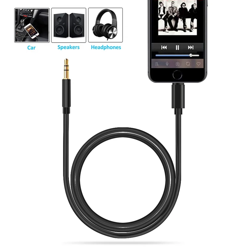 For Apple IPhone XS Max XR X 10 8 7 6 6S Plus Ipad To 3.5mm Jack Audio Aux Cable for Car Speaker Mobile Headphone Wire Converter