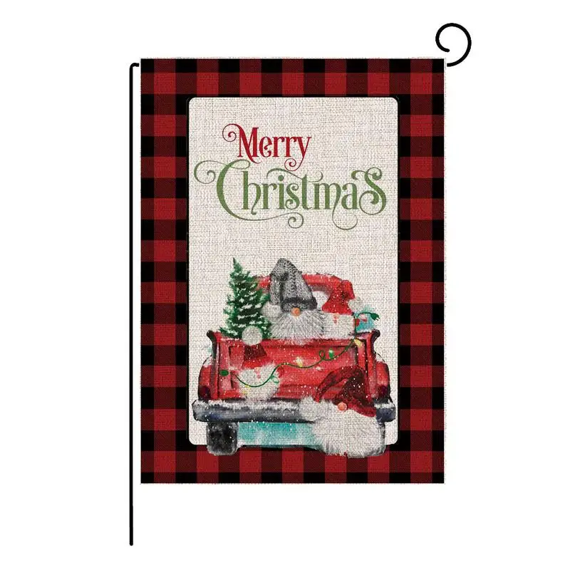 Linen Flag Christmas Flax New Winter Garden Flag Double Sided Pattern Printing