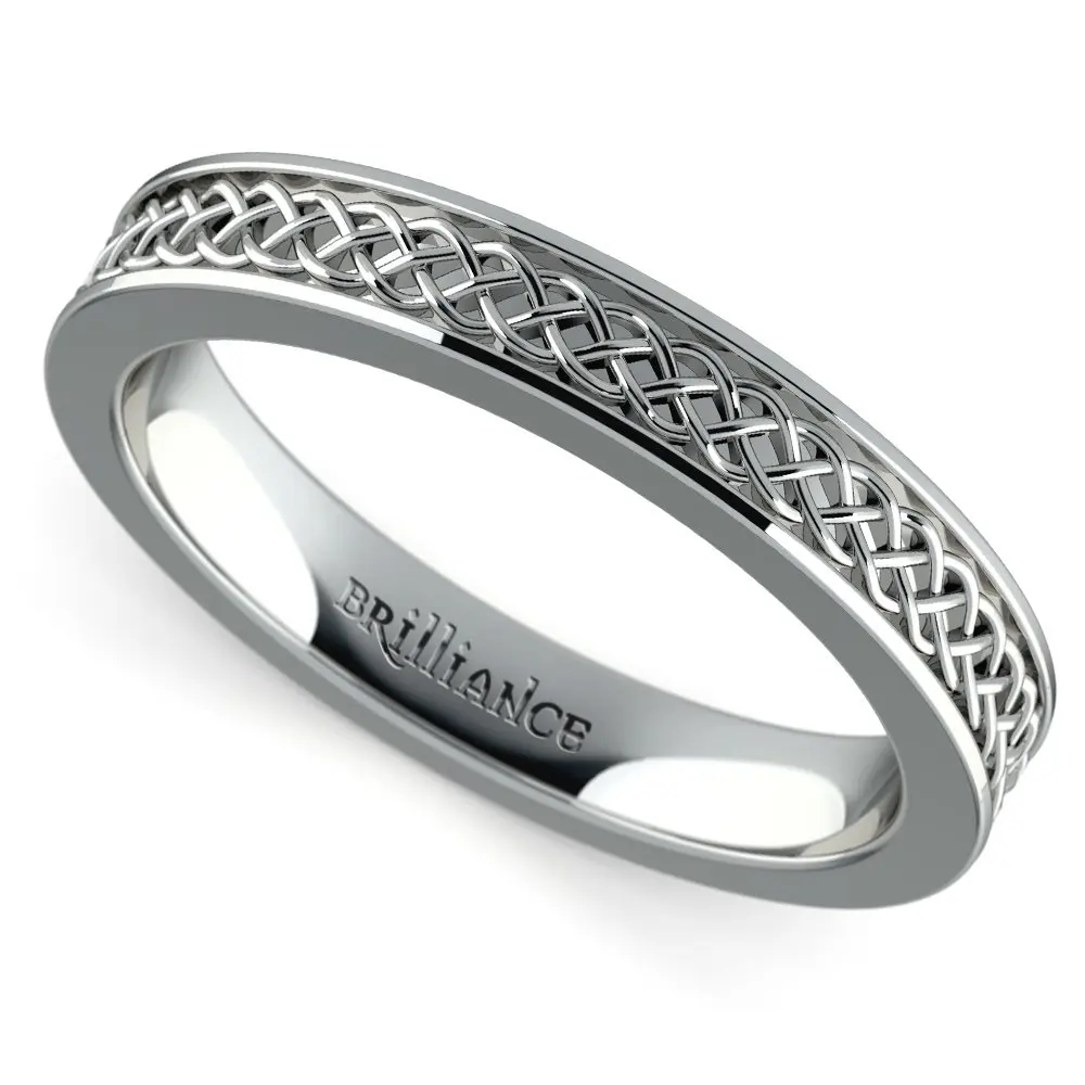 New Design Celtic Knot Silver Color Mens Wedding Titanium Rings