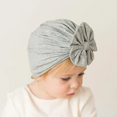 Muslim pure cotton turban for children baby hood cap baby bowknot hat boho Indian hat spring and summer
