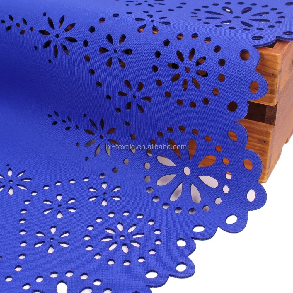 Fancy High Quality Laser Cuted Edge 3D Scuba Air Layer Spacer Sandwich Polyester Spandex Knitted Fabric For Dress Upholstery