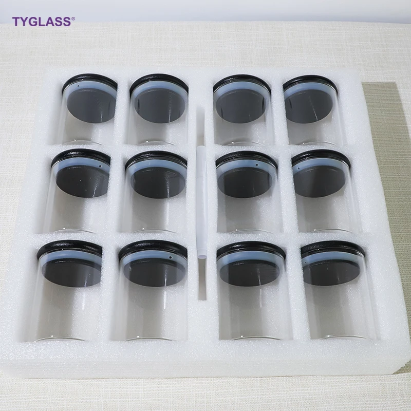 12 piece High Borosilicate Glass Food Spice Storage jar Container set with Black Bamboo Lids