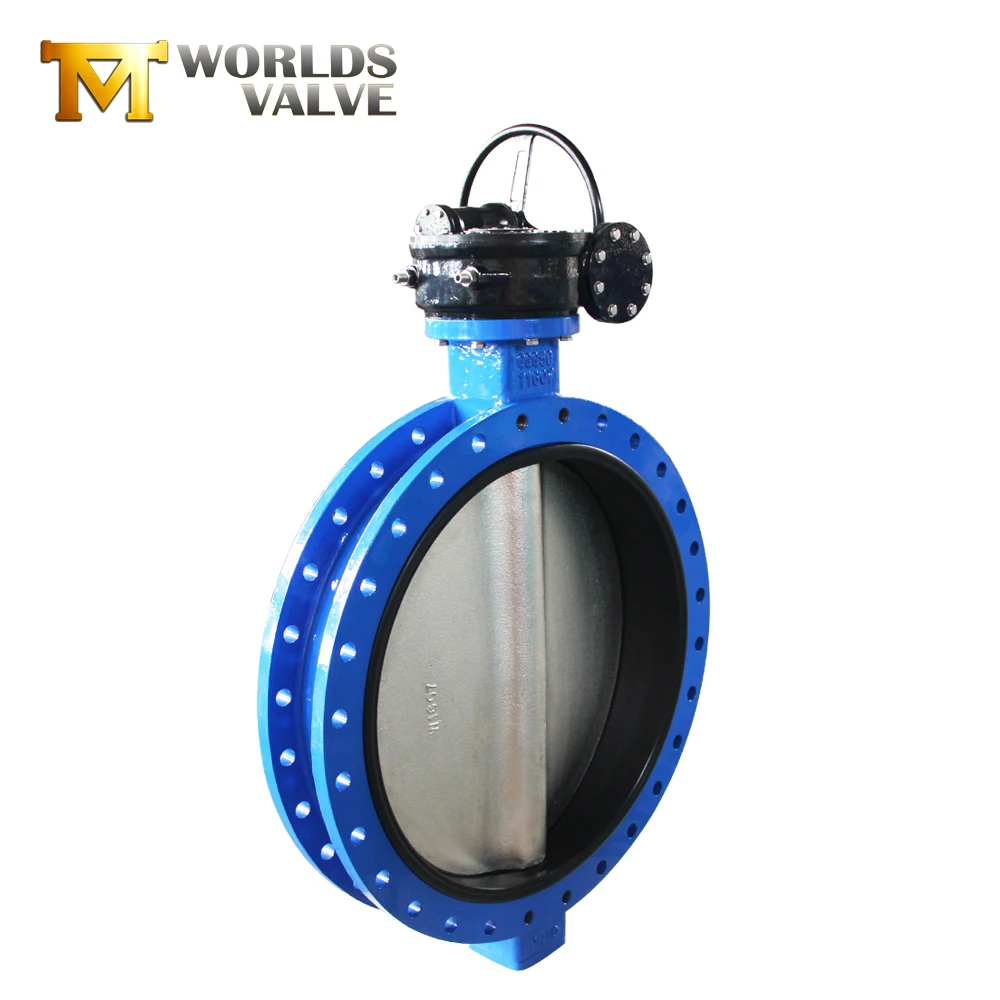 tianjin port low price with good quality double flange butterfly valve