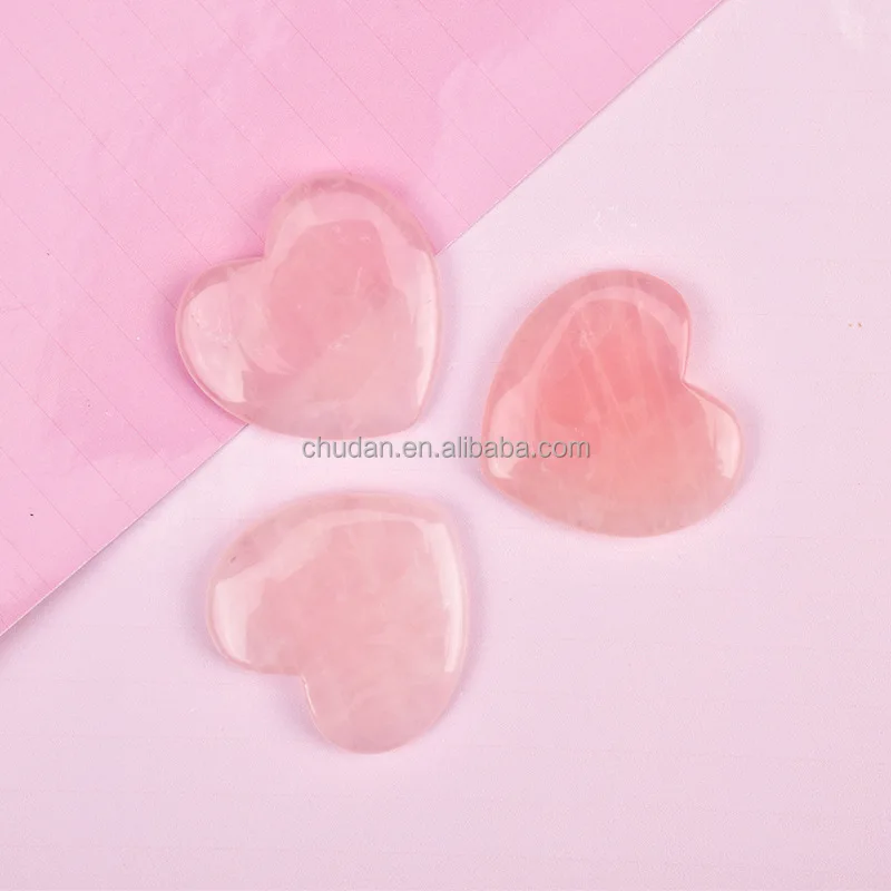 Rose Pink Quartz heart shape jade guasha Promotional Skincare handmade healing stone Gua Sha Facial Massage Beauty Guasha