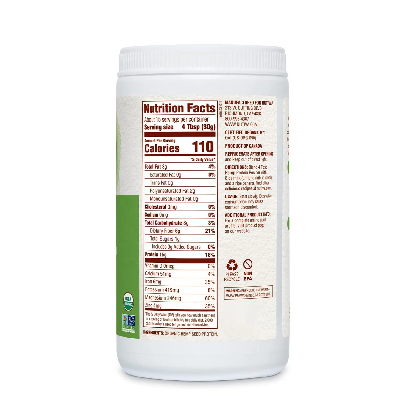 OEM/ODM Organic Cold-Pressed Raw Hemp Seed Protein Powder  Peak Protein Plant Protein with Essential Amino Acids