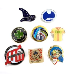 Модная эмалированная булавка для лацканов с логотипом производителя, металлические индивидуальные булавки для лацканов