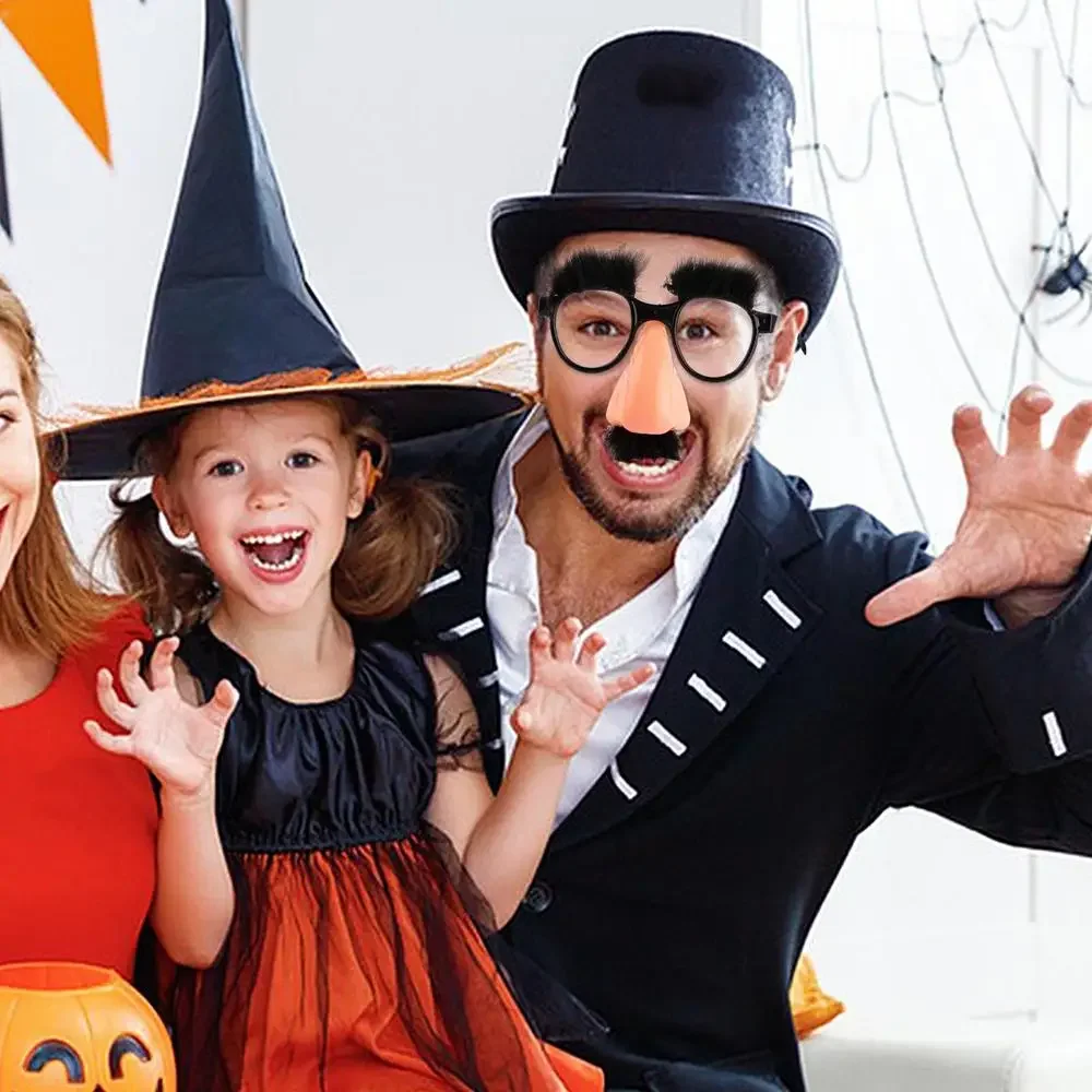 Big Nose Glasses with Eyebrows Mustache Silly Funny Photo Props Halloween Party Eyeglasses Novelty Prank for Birthday Parties