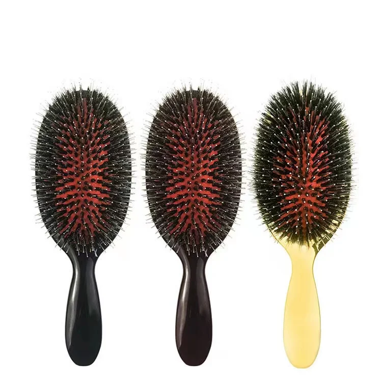 Detangling Nylon Bristle Boar Massage Hair Brush High Quality Custom Logo Hairbrush Pig Bristle Hair Brushes