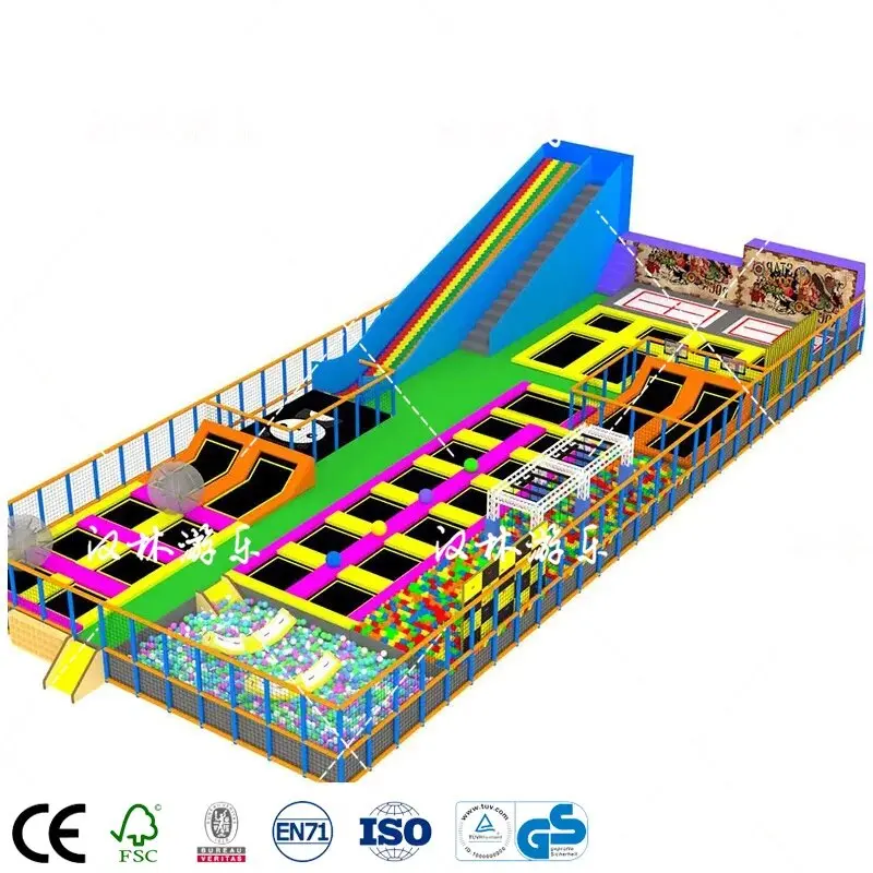 Trampoline For Kids  Round Jumping Bungee Trampoline Gym Commerical Park for Adults