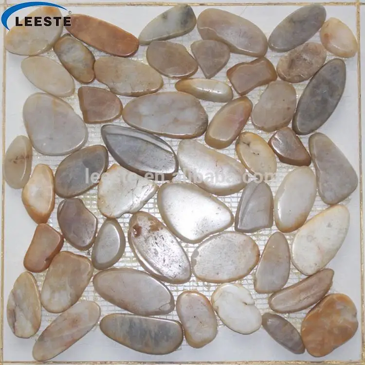 Beautiful Durable Cheap Mixed Natural River Pebble Stone With Mesh