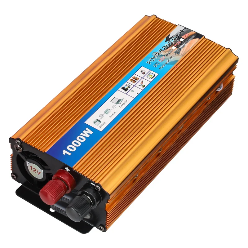 Factory directly sell golden shell color power inverter DcTo Ac 1000W inverter for home office use