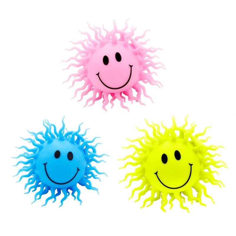 Wholesale custom 5inch puffer stress ball squishy Smile face light ball toy
