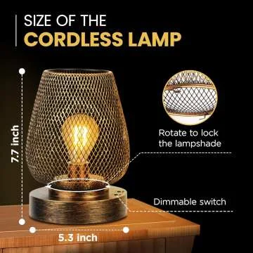 hot sale retro Lantern lamp Outdoor bedside reading usb charging Lantern Metal Cordless battery operated table lamp