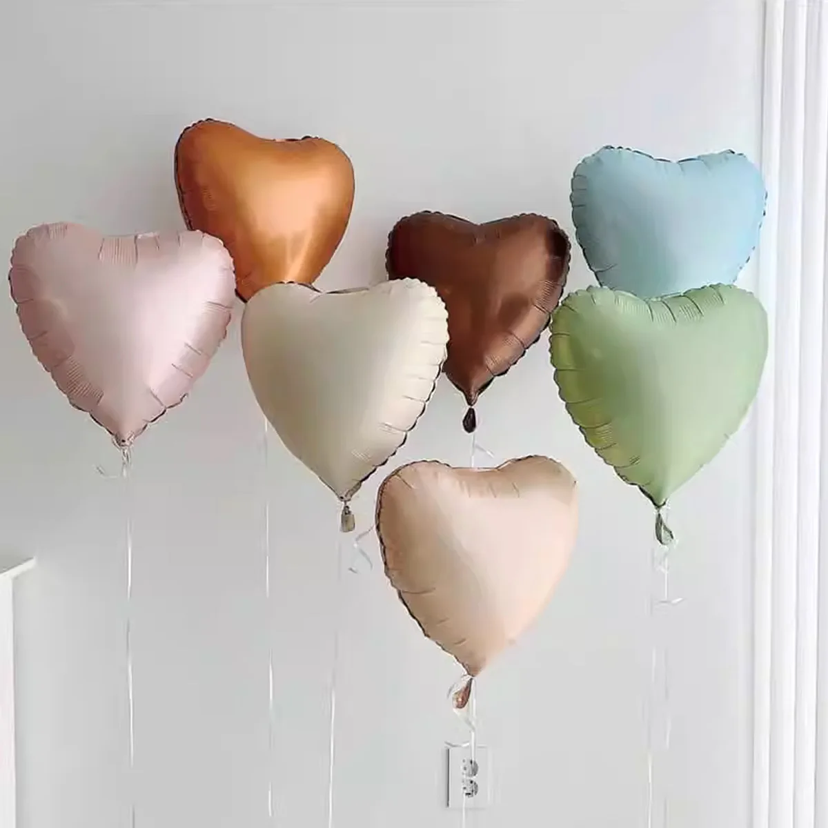 Hot Sale Birthday Engagement Party Decorations Pastel love Retro Color 18 Inch Heart Shape Foil Balloons