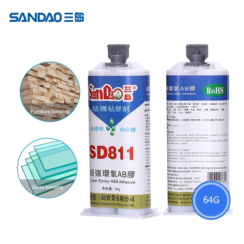 Прозрачный прозрачный клей для эпоксидной смолы дерева AB герметик Клей