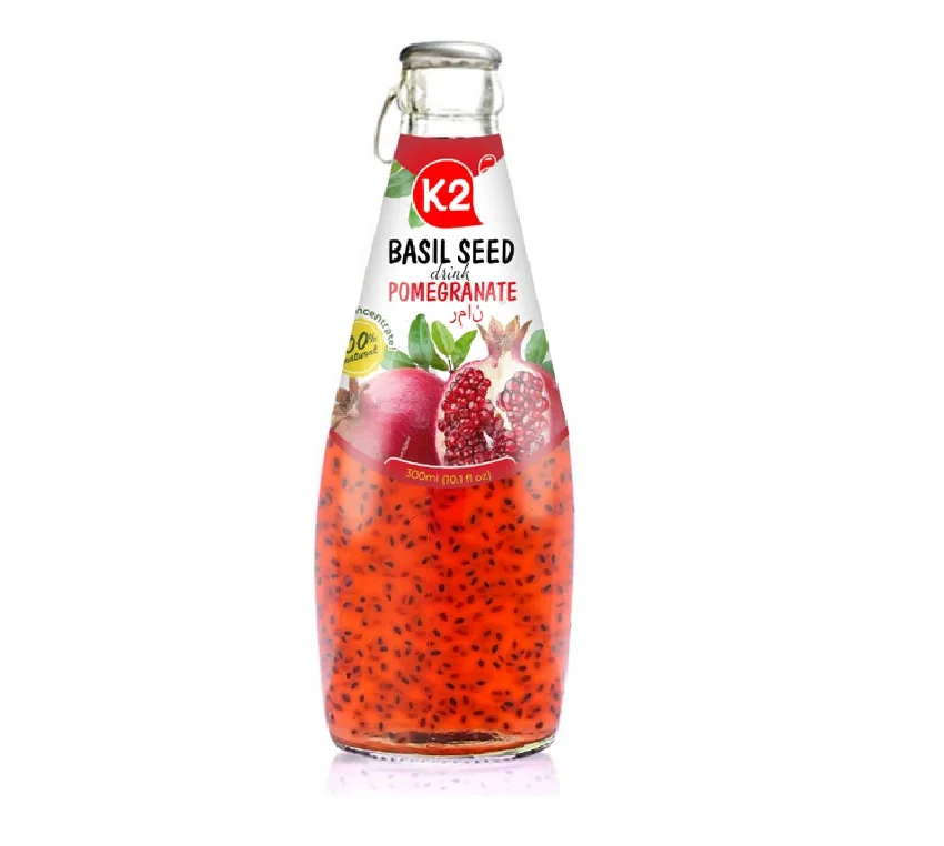 300ml Basil Seed Pomegranate Juice Drink Good Price For Export Best Selling Chia Hot Brand Fresh Beverage