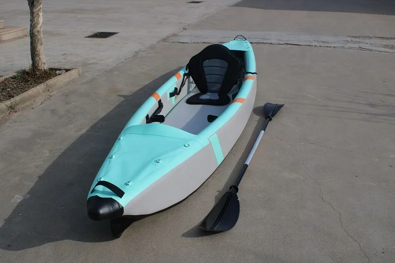 Inflatable Drop Stitch PVC 2 Person Fishing Kayak with adjustable footrest