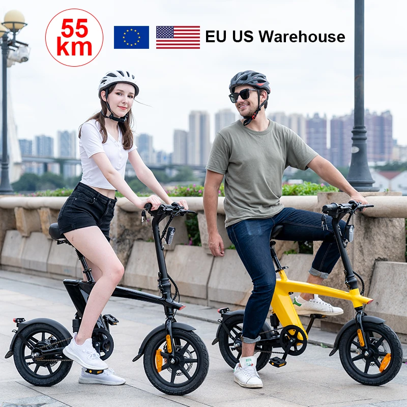 2024 NEW Design Fashion Electric Bike Removable Battery 36V10AH 55KM 14 Inch Air Tire Finger unlock Folding Ehelctronic Bicycle