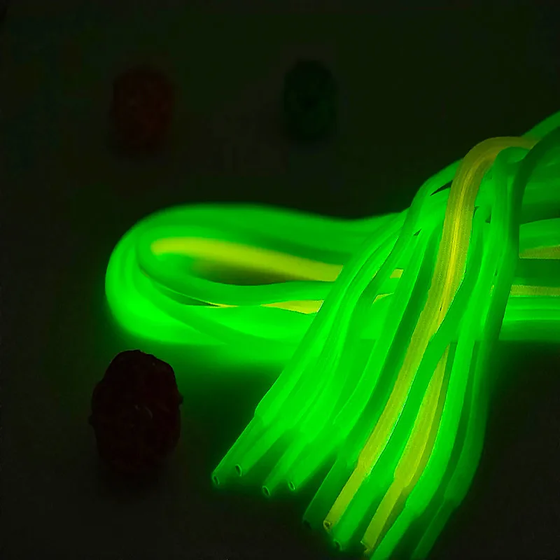 Yrunfeety Shoe Laces 4.5MM Round Luminous Shoelaces Fluorescent Shoe Laces Glow in the dark Shoe Lace  8 Colors Neon Shoelaces