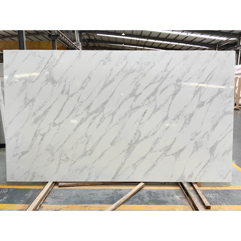 TMZ STONE ODM OEM Decorative Quartzo Artificial Quartz High Quality 6028 Calacatta Armani quartz for interior design