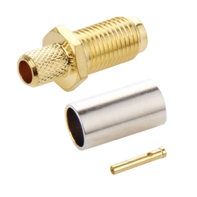 SMA Female  Crimp RG58 RG142 LMR195 RG400 Cable Straight High Quality Wire RF Coax Connector