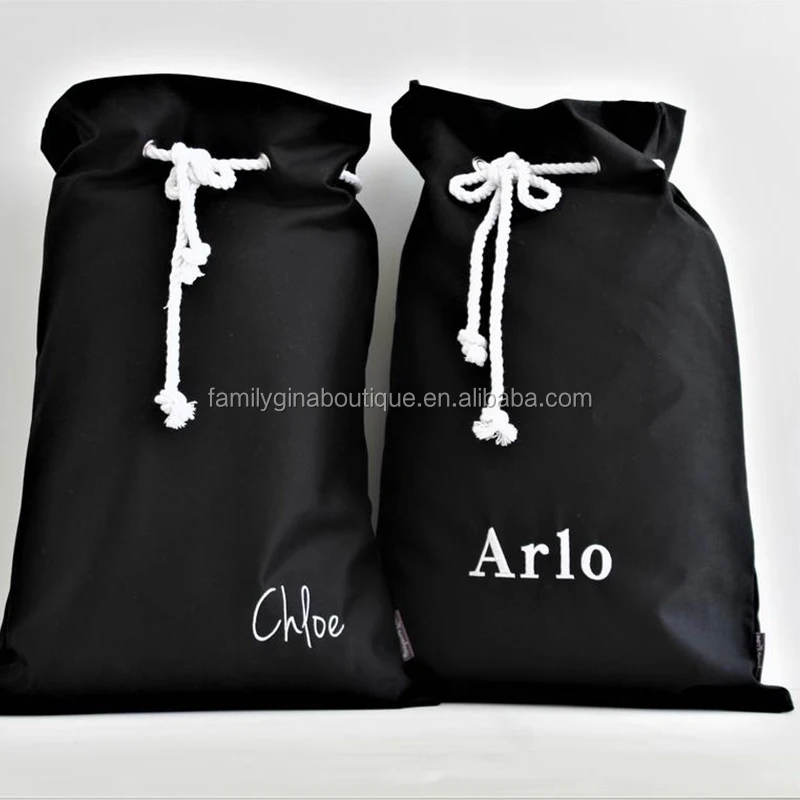 Рождественские украшения, оптовая продажа, ручная работа, черный классический сублимационный мешок Санта